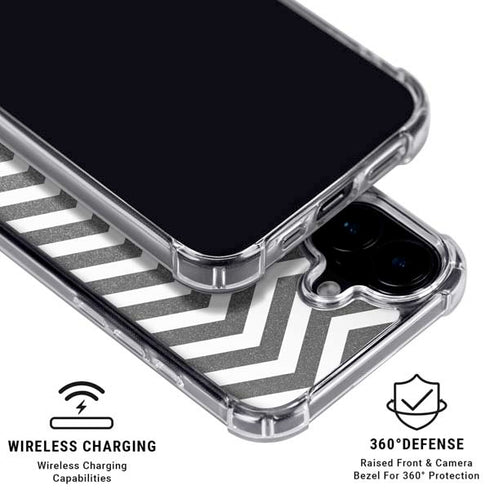Silver Chevron iPhone 17 Clear Case