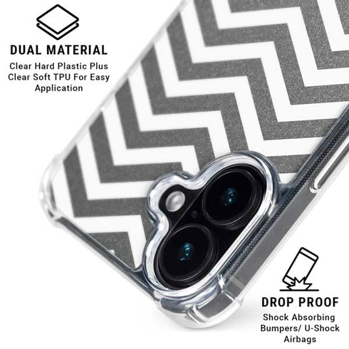 Silver Chevron iPhone 17 Clear Case