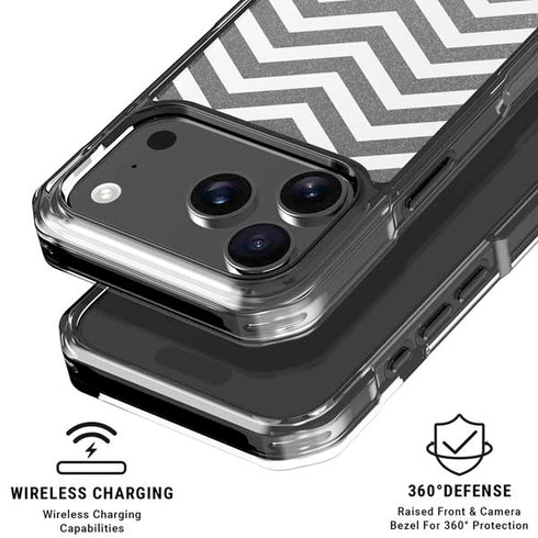 Silver Chevron iPhone 17 Pro Clear Case