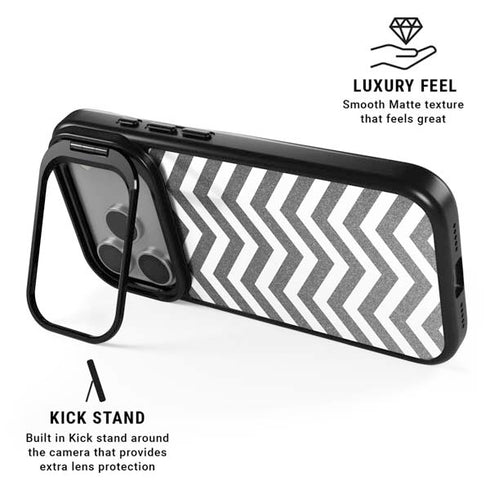 Silver Chevron iPhone 17 Pro Kickstand Case