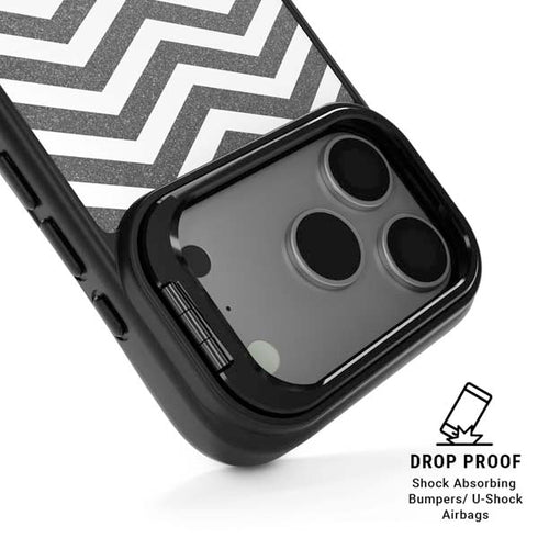 Silver Chevron iPhone 17 Pro Kickstand Case