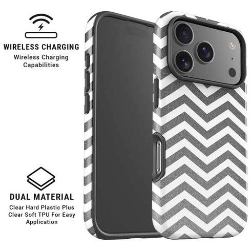 Silver Chevron iPhone 17 Pro Magsafe Impact Case