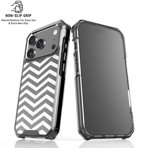 Silver Chevron iPhone 17 Pro Max Clear Case