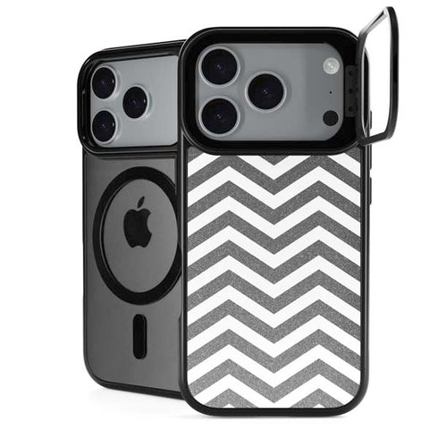 Silver Chevron iPhone 18 Pro Kickstand Case