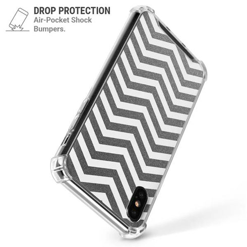 Silver Chevron iPhone X/XS Clear Case