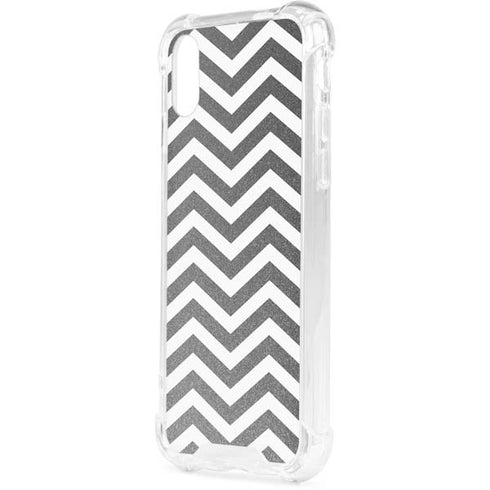 Silver Chevron iPhone XS Clear Case