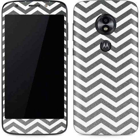 Silver Chevron Moto E5 Play Skin