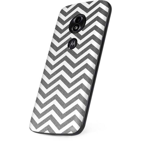 Silver Chevron Moto E5 Play Skin
