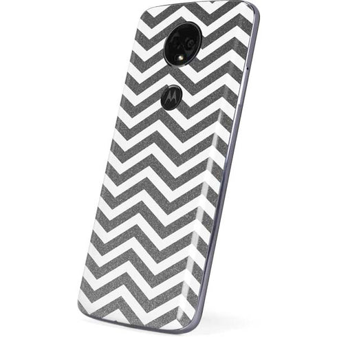 Silver Chevron Moto E5 Plus Skin