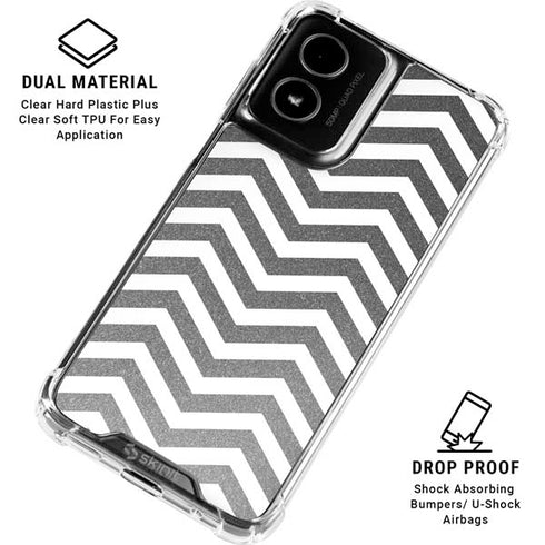 Silver Chevron Moto G Power 5G (2024) Clear Case