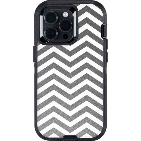 Silver Chevron Otterbox Defender iPhone Skin
