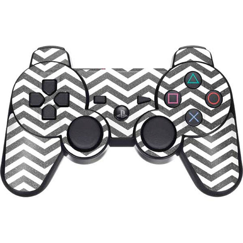 Silver Chevron PS3 Dual Shock wireless controller Skin