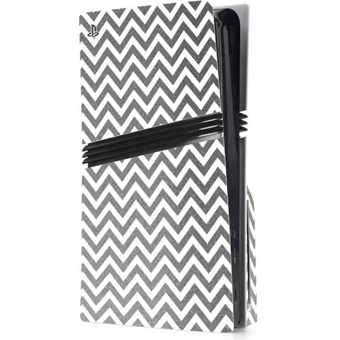 Silver Chevron PS5 Pro Disk Console Skin