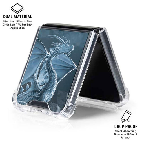 Silver Dragon by Vincent Hie Galaxy Z Flip6 Clear Case