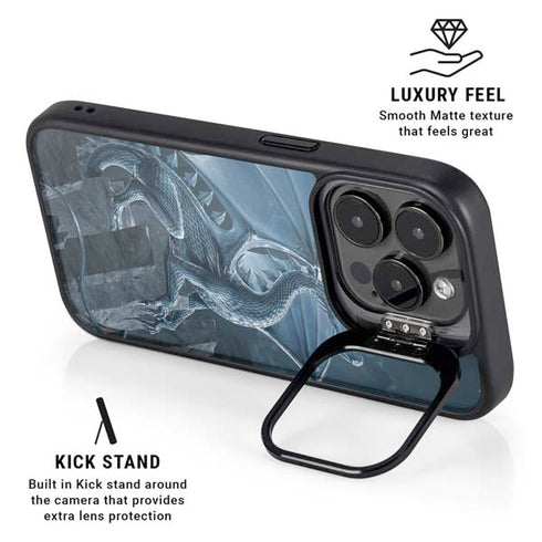 Silver Dragon by Vincent Hie iPhone 13 Pro Kickstand Case