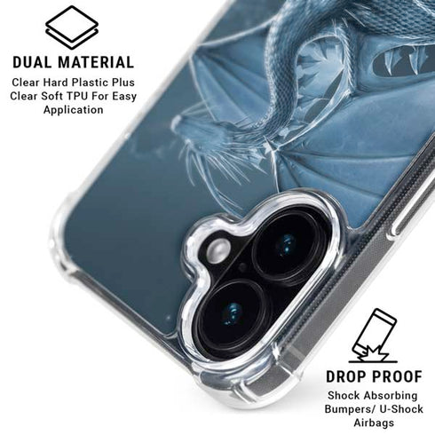 Silver Dragon by Vincent Hie iPhone 16 Plus Clear Case