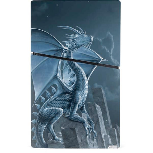 Silver Dragon by Vincent Hie PS5 Slim Digital Edition Console Skin