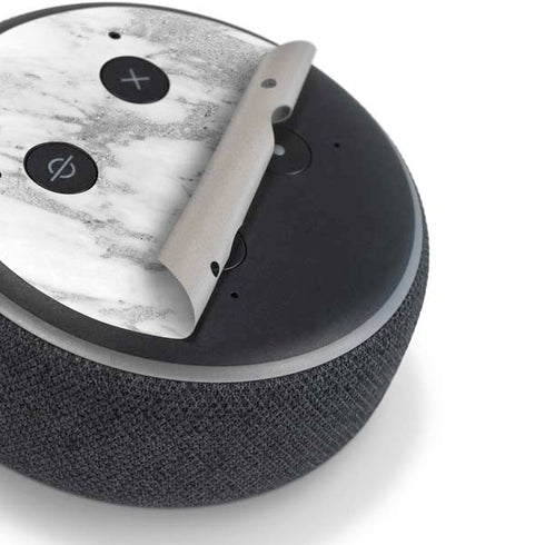 Silver Marble Amazon Echo Dot Skin