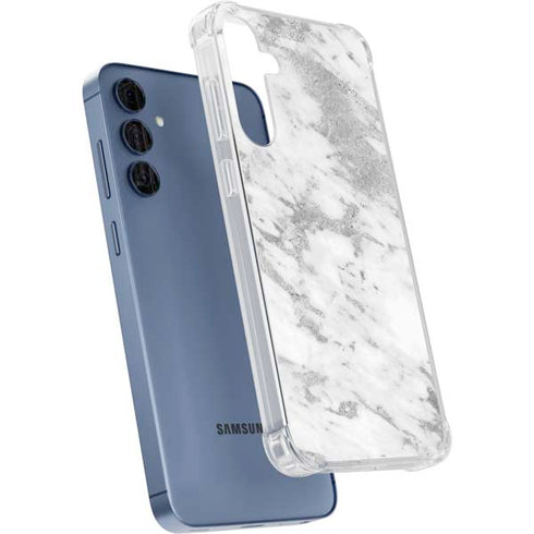 Silver Marble Galaxy A55 5G Clear Case
