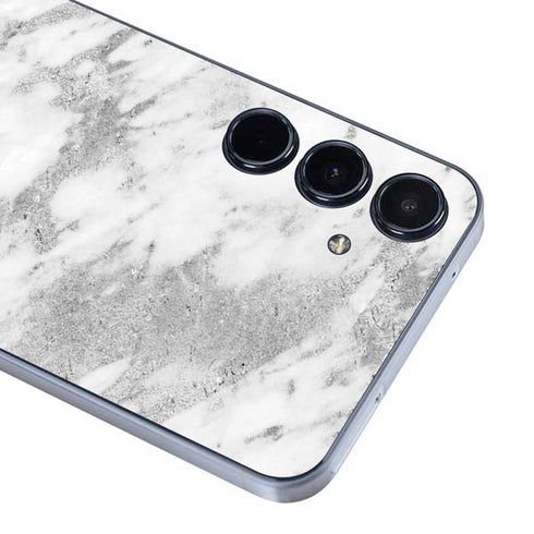 Silver Marble Galaxy A55 5G Skin