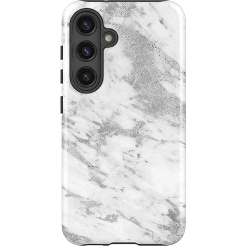 Silver Marble Galaxy S25 Impact Case