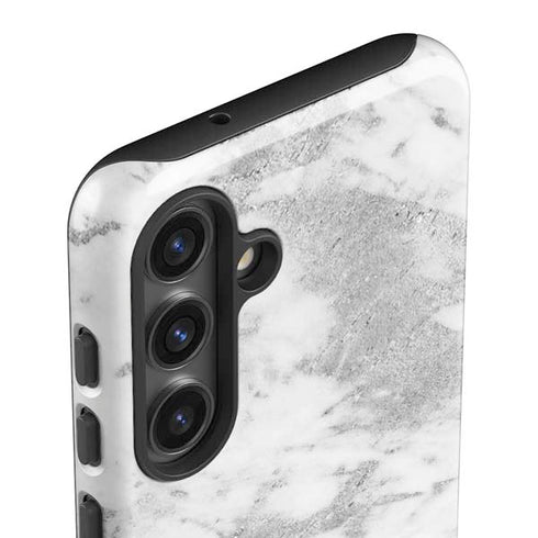 Silver Marble Galaxy S25 Impact Case