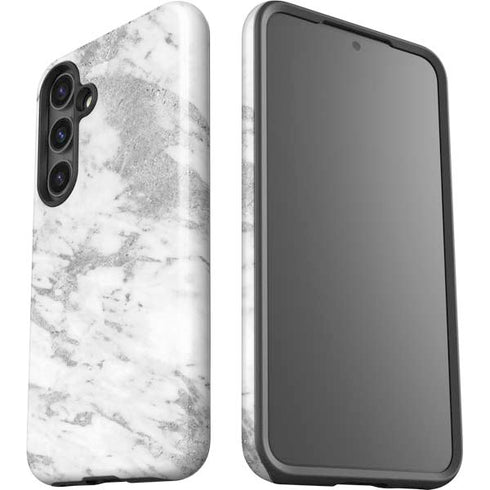 Silver Marble Galaxy S25 Impact Case
