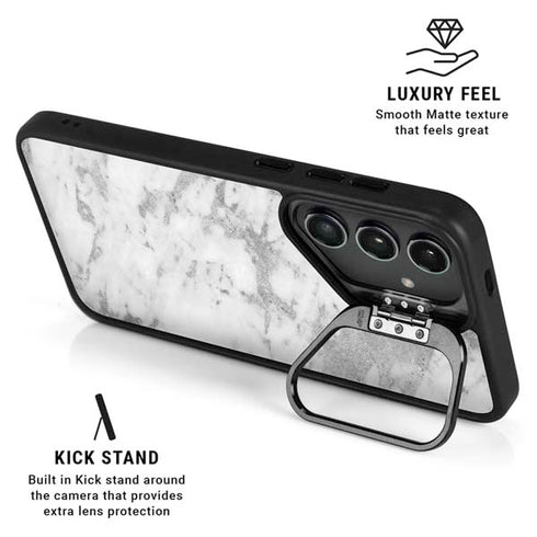 Silver Marble Galaxy S25 Kickstand Case