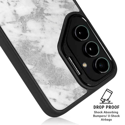 Silver Marble Galaxy S25 Kickstand Case