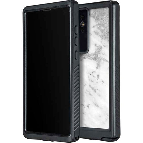 Silver Marble Galaxy S24 Ultra Waterproof Case