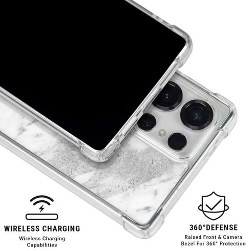 Silver Marble Galaxy S25 Ultra Clear Case