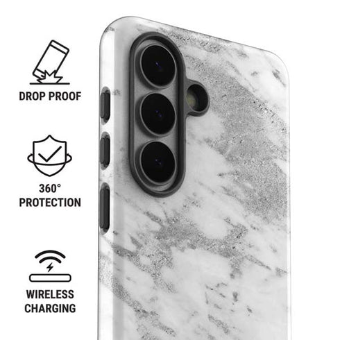 Silver Marble Galaxy S26 Impact Case