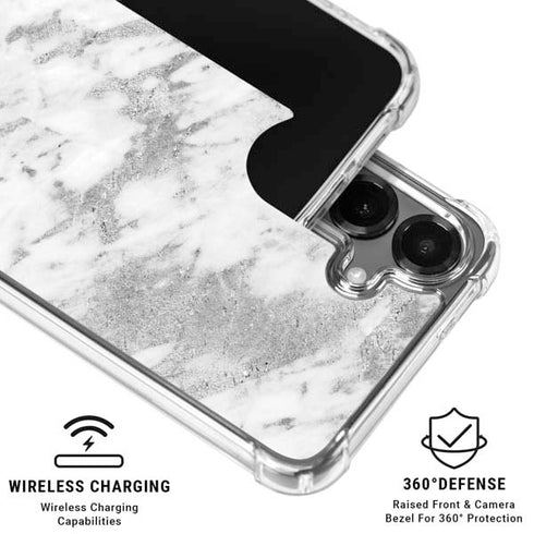 Silver Marble Galaxy S26 Plus Clear Case