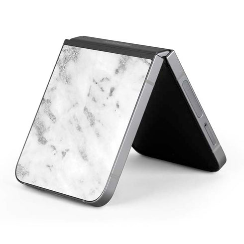Silver Marble Galaxy Z Flip6 Skin