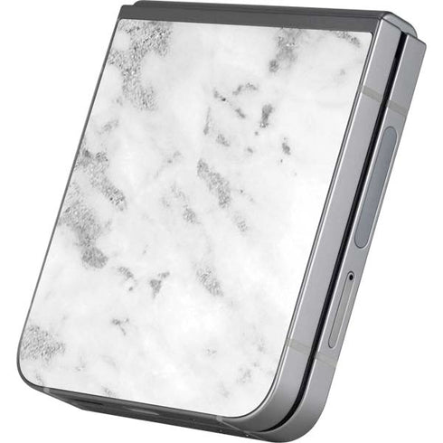 Silver Marble Galaxy Z Flip6 Skin