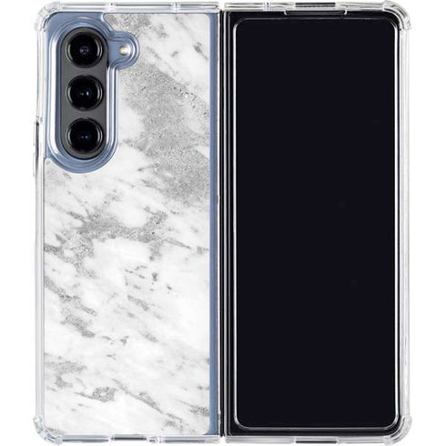 Silver Marble Galaxy Z Fold5 5G Clear Case