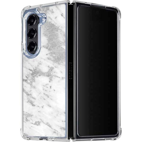 Silver Marble Galaxy Z Fold5 5G Clear Case
