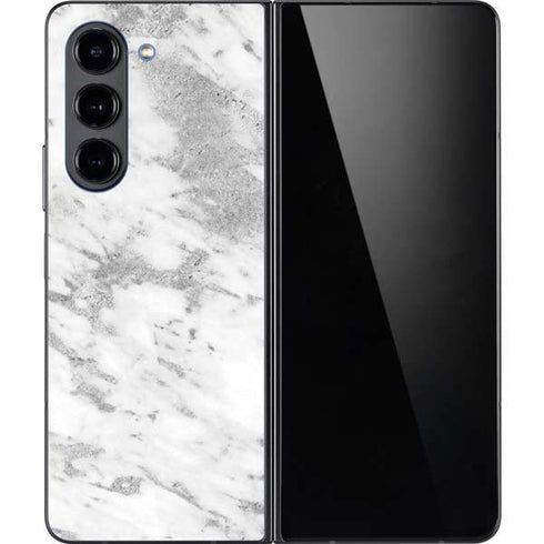 Silver Marble Galaxy Z Fold5 5G Skin