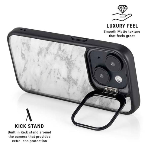 Silver Marble iPhone 14 Plus Kickstand Case