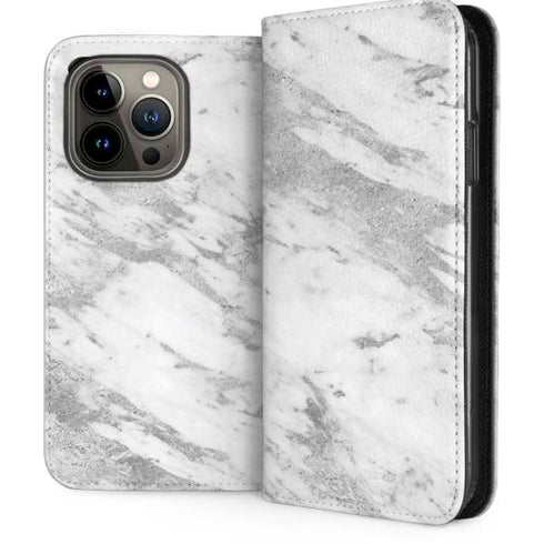 Silver Marble iPhone 14 Pro Folio Case