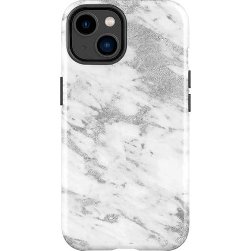 Silver Marble iPhone 15 Impact Case