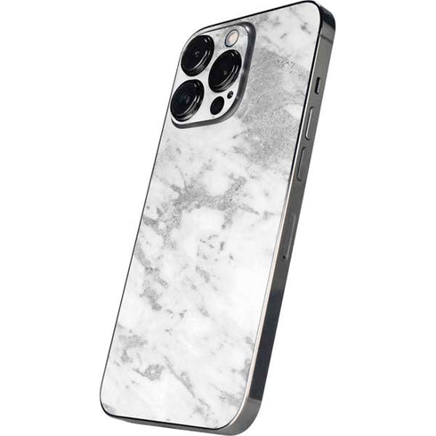 Silver Marble iPhone 15 Pro Max Skin