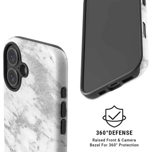 Silver Marble iPhone 16 Magsafe Impact Case