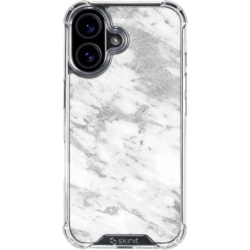 Silver Marble iPhone 16 Plus Clear Case