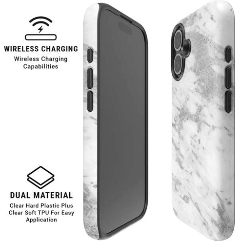 Silver Marble iPhone 16 Plus Magsafe Impact Case