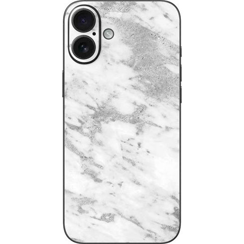 Silver Marble iPhone 16 Plus Skin