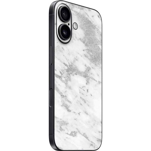 Silver Marble iPhone 16 Plus Skin