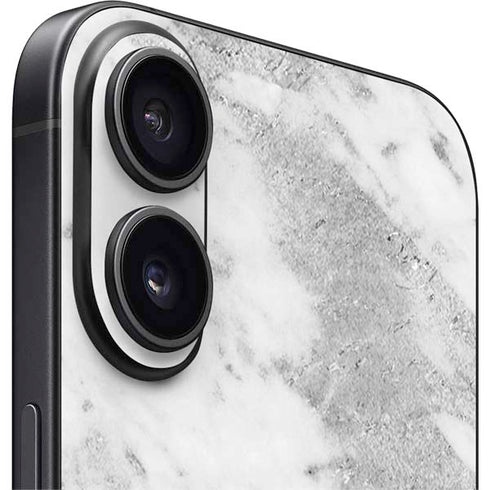 Silver Marble iPhone 16 Plus Skin