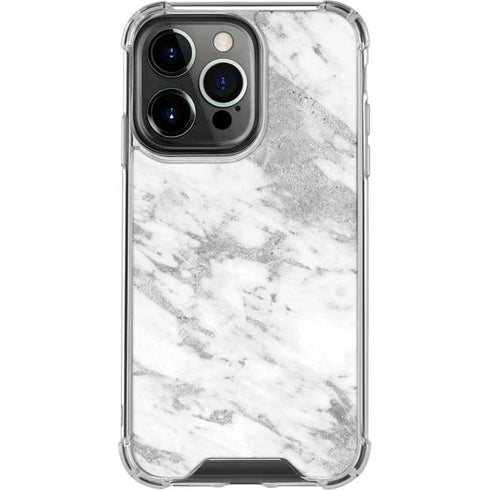 Silver Marble iPhone 16 Pro Clear Case