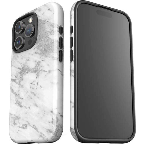 Silver Marble iPhone 16 Pro Impact Case